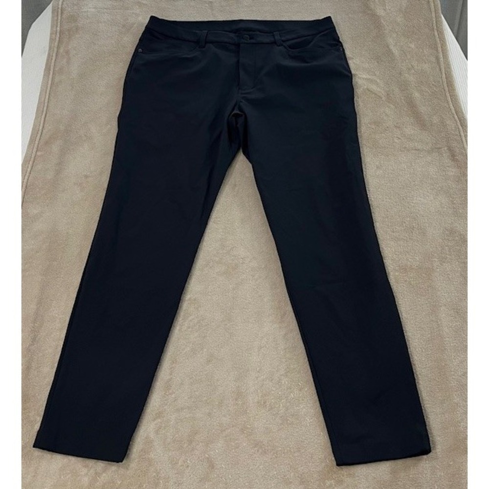 Lululemon ABC SLIM Pants Mens 36 Black Slim Fit Five Pocket Chino Stretch EUC
